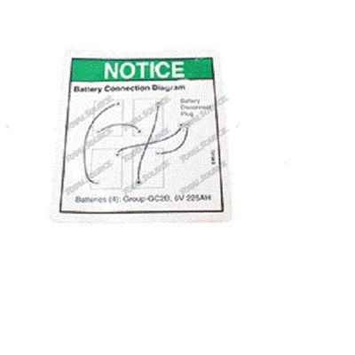 GENIE GR-8 - DECAL BATTERY CONN DIAG GR 72158