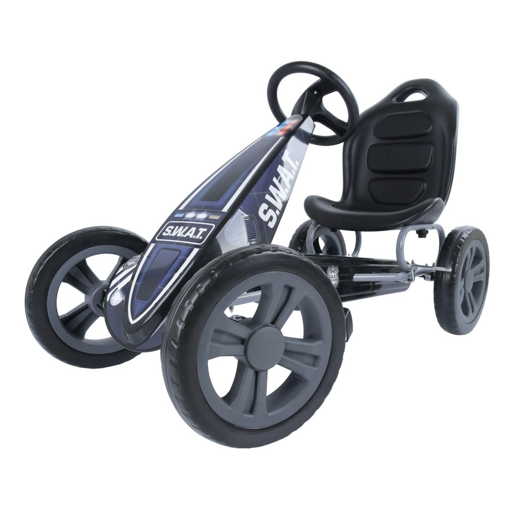 hauck Cyclone Pedal Go Kart with Adjustable Bucket Seat for Kids Ages 4 to 8, S.W.A.T.