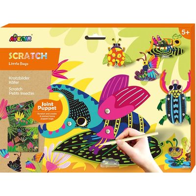 Avenir CH191684 Scratch Jointed Puppet Little Bugs, Mixed Colours