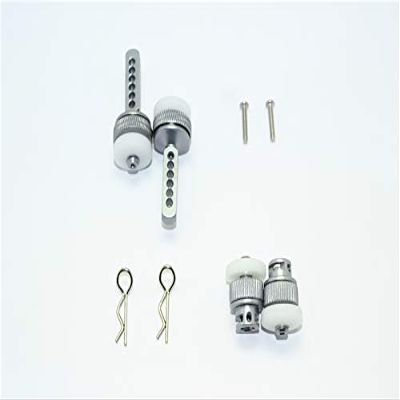 Aluminum Front & Rear Magnetic Body Mount for 1/10 For Traxxas Ford GT 4-Tec 2.0 (83056-4) - 4Pc Set Gray Silver