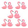 10 Pcs Miniature Flamingo Figurine Easter Cupcake Toppers, Mini Flamingo Cake Decorations for Flamingo Party Bridal Wedding Fairy Garden Decor view 1