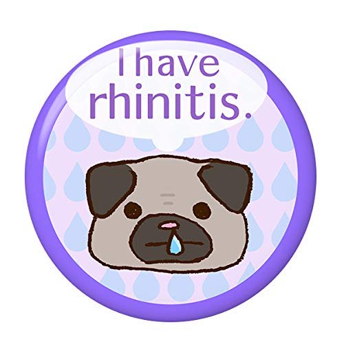 ARcanbadge Rhinitis Sign 1.25inch(32mm) Button KeyHolder Back [to Solve Some Allergies Problem if You Cough or Nose Running]