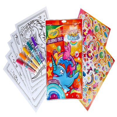 Crayola Uni-Creatures Coloring Pack, 30 Animal Coloring Pages, Gift for Kids, Ages 3, 4, 5, 6
