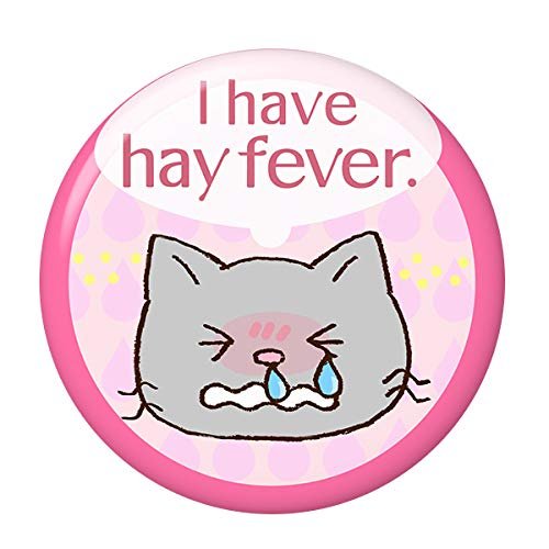 ARcanbadge Hay Fever Sign 2.25inch(57mm) Button KeyHolder Back [to Solve Some Allergies Problem if You Cough or Nose Running]