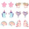 PinkSheep Unicorn Clip On Earrings for Little Girls, Bling Rainbow Earrings for Kids, 6 Pairs, Best Gift view 1