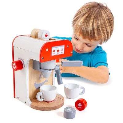 MOLTO | Coffee Maker Wooden Toy Coffee Maker 8 Pieces | Wooden Toy | Educational and Friendly Toy | 24 to 36 Months