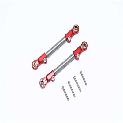 GPM for TRAXXAS-1/10 MAXX Monster TRUCK-89076-4 Aluminum+Stainless Steel Adjustable Front Steering TIE Rod -6PC Set (red)