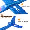 2 Pack LED Light Airplane,17.5" Large Throwing 2 Flight Mode Glider Plane,Flying Toy for Kids,Gifts for 3 4 5 6 7 8 9 Years Old Boy,Outdoor Sport Toys Birthday Party Favors Foam Airplane view 2
