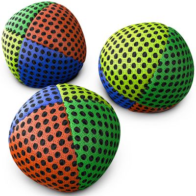 speevers Juggling Balls for Beginners and Professionals Set of 3, 14 Colors Available, 2 Layers of Net and Carry Case, Xballs Juggling Balls (Orange Green Yellow Blue, 4.2 oz)