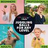 speevers Juggling Balls for Beginners and Professionals Set of 3, 14 Colors Available, 2 Layers of Net and Carry Case, Xballs Juggling Balls (Orange Green Yellow Blue, 4.2 oz) view 2