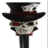 Ebros Gothic Casino Poker King Skull Gentleman with Top Hat of Aces Decorative Prop Cosplay Walking Swagger Cane Ossuary Macabre Halloween Bone Skulls Skeletons Decor Gadget Accessory view 3