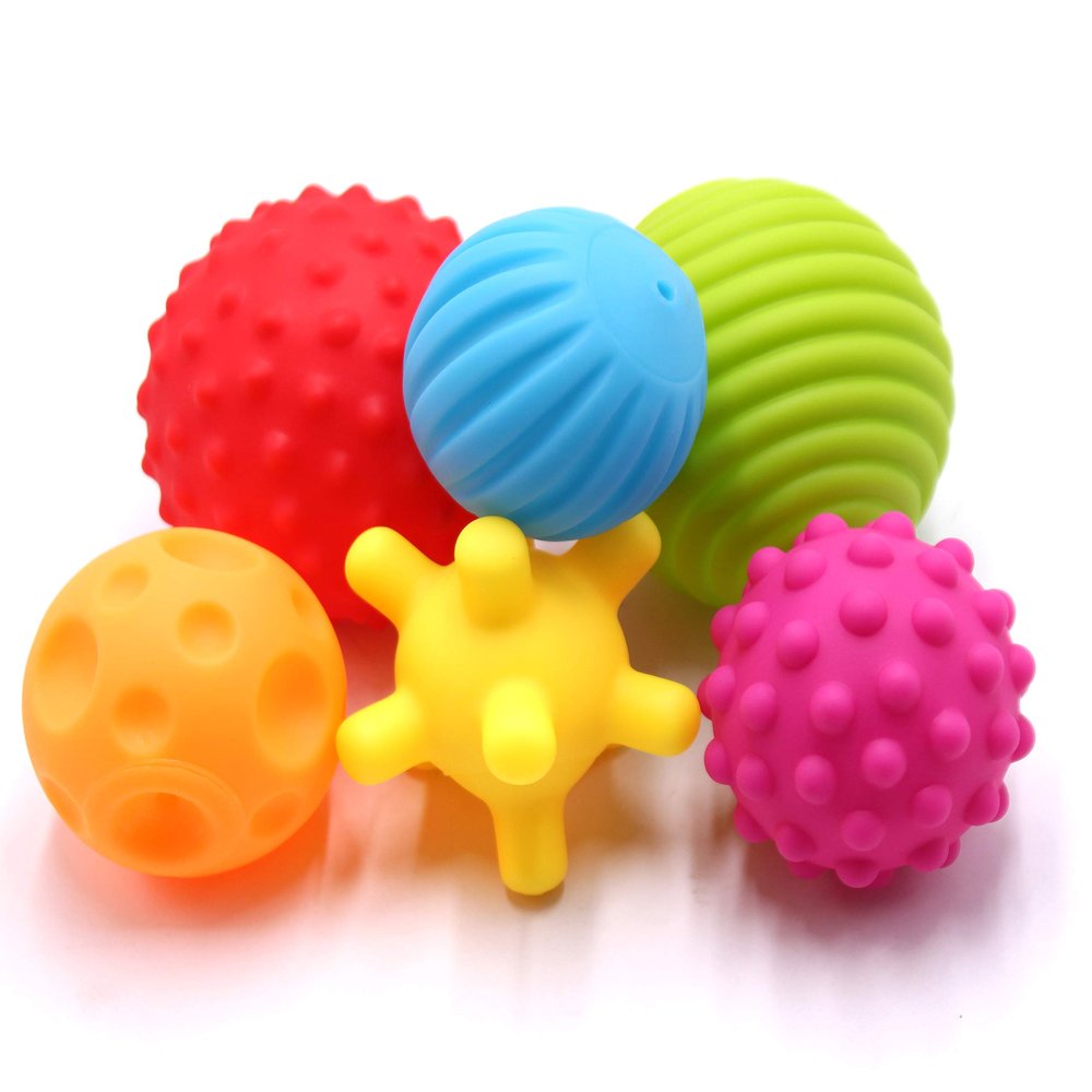 DOPHYRANIX 6 Pack Sensory Balls Set - Spray Water Toy for Baby & Kids, Soft & Textured Balls Develop Baby's Tactile Senses