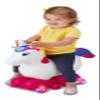 Kid Trax Silly Skaters Unicorn Toddler Foot to Floor Ride On Toy, Kids 1-3 Years Old, Soft and Inflatable, Single Rider, Light Up LED Rollerskates, White (KT1590) view 2
