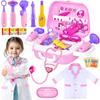 GINMIC Doctor Kit for Toddlers 3-5, 22 Pieces Pretend Play Doctor Set with Halloween Role Play Doctor Costume and Carry Case for Toddlers and Kids, Medical Dr Kit Toys for Girl Age 3 4 5 6 7 Year Old view 1