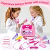 GINMIC Doctor Kit for Toddlers 3-5, 22 Pieces Pretend Play Doctor Set with Halloween Role Play Doctor Costume and Carry Case for Toddlers and Kids, Medical Dr Kit Toys for Girl Age 3 4 5 6 7 Year Old view 4
