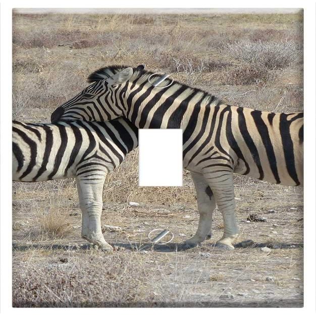 Switch Plate Single Toggle - Zebras Safari Etosha National Park Animals Dam