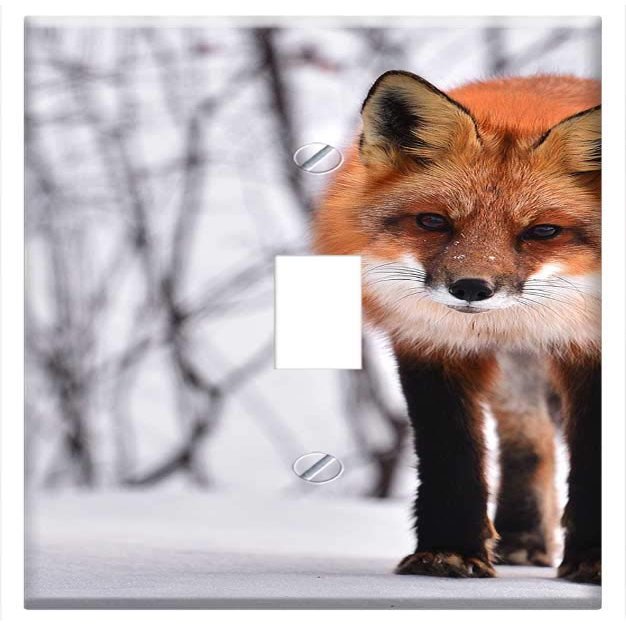 Switch Plate Single Toggle - Fox Animal Nature Winter Fauna Roux Wild Animal