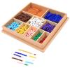 Adena Montessori Bead Set - Montessori Educational Materials, Numbers Theme, Ages Kid, 55 Sets of Colored Bead Bars (1-10) view 1