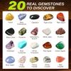 LotFancy Gemstone Dig Kit, Excavate 20 Real Gems, Science Kit for Kids Age 8-12, Educational Toy, Birthday Gift for Boys Girls with Mining Tools view 2