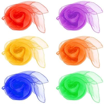 Botreelife 6 Pcs Set Stylish Small Scarves Children Scarves Kindergarten Performance Dance Juggling Movement Shawl Head Wrap Kerchief Props,Set A