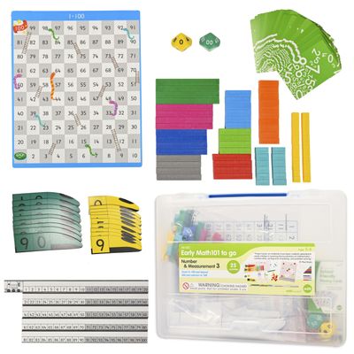 edxeducation Early Math101 To Go - Ages 5-6 - Number & Measurement - In Home Learning Kit for Kids - Homeschool Math Resources with 25+ Guided Activities