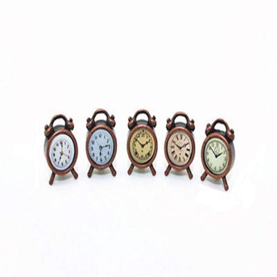 SXFSE Dollhouse Decoration Accessories, 1:12 Dollhouse Miniature Scene Model Mini Alarm Clock Play Toy 5 Pcs (Red, 10 x 15 mm)