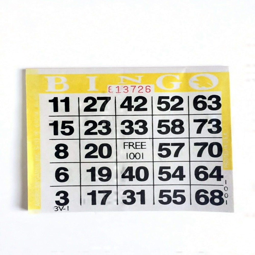 United Novelty 1 on American Games Single Face Bingo Paper Cards- Pack of 500 Cards- Color Yellow Border