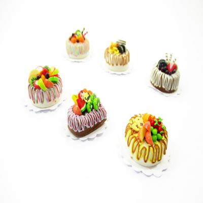 Dollhouse Miniature Food New 12 Mixed Fruit Cake 2 cm Doll Food Bakery 15702