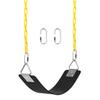 AGPTEK Swing Set, Seat with 66 Inch Anti-Rust Chains Thermoplastic Coated, Support 250lb, Cushion Accessories Replacement with Snap Hooks for Outdoors, Playground, Jungle & Gym - Black view 1