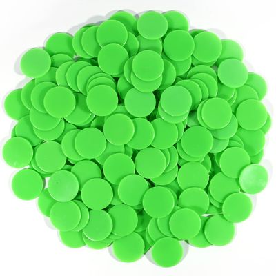 Coopay 1-1/5 inch Plastic Learning Counters Disks Bingo Chip Counting Discs Markers for Math Practice and Poker Chips Game Tokens, 200 Pieces(Green)