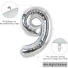 TONIFUL 40 Inch Silver Large Numbers Balloons 0-9, Number 9 Digital 9 Helium Foil Mylar Big Number Balloons for 2026 Graduation New Year Eve Birthday Party Anniversary Supplies Decorations view 2