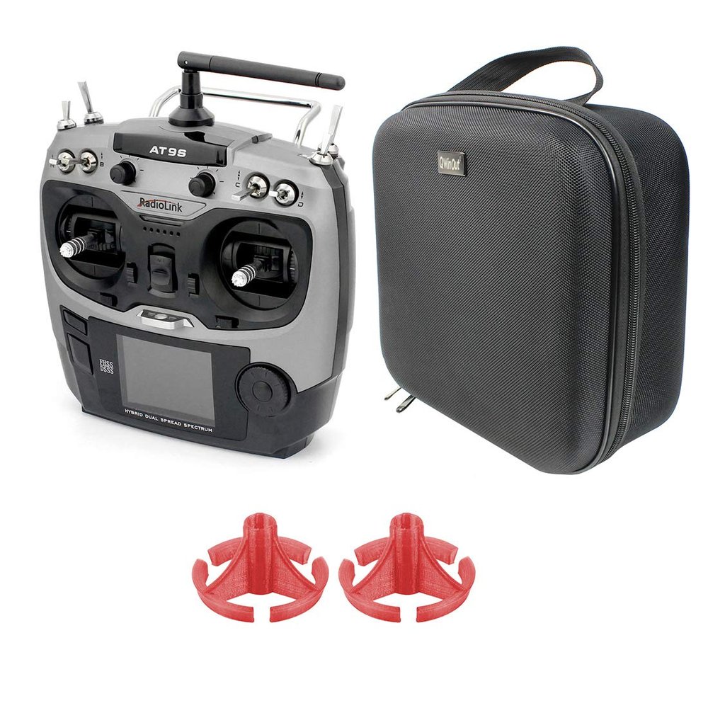 Radiolink AT9S with Portable Case Handbag Rocker Mount 2.4G 10CH Radio System DSSS FHSS Transmitter 9CH R9DS Receiver Controller S-BUS for RC Drone Quadcopter