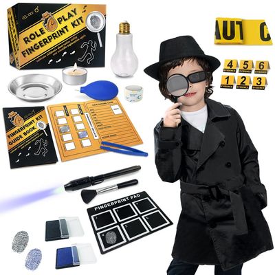 Spy Kit for Kids Detective Outfit Fingerprint Toys Gifts for 5 6 7 8 9 10 11 Year Old Boys Girls Investigation Role Play Dress Up Costume Educational Science Secret Agent Finger Print Identification