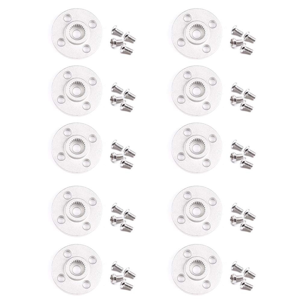 Treedix 10 pcs Servo Arm Horn Metal Aluminum 25T Servo Dics Compatible with Standard Steering Gear Servo Motor MG995 MG996