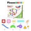 PicassoTiles 120pc Magnetic Tile Marble Run Set STEM Construction Toy with Track Building Blocks Educational Learning Compatible for Brain Development Creativity Coordination Kids Age 3 Plus PTG120 view 2
