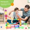 PicassoTiles 120pc Magnetic Tile Marble Run Set STEM Construction Toy with Track Building Blocks Educational Learning Compatible for Brain Development Creativity Coordination Kids Age 3 Plus PTG120 view 3