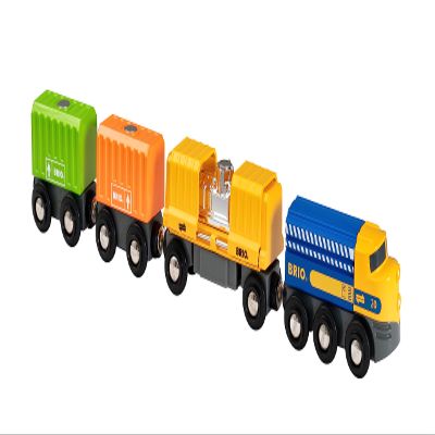 BRIO 33982 Three-Wagon Cargo Train - Kid-Friendly Wooden Toy Train | Engaging Play Experience | Compatible with All Railway Tracks | Ideal for Kids Age 3 & Up | FSC-Certified Materials