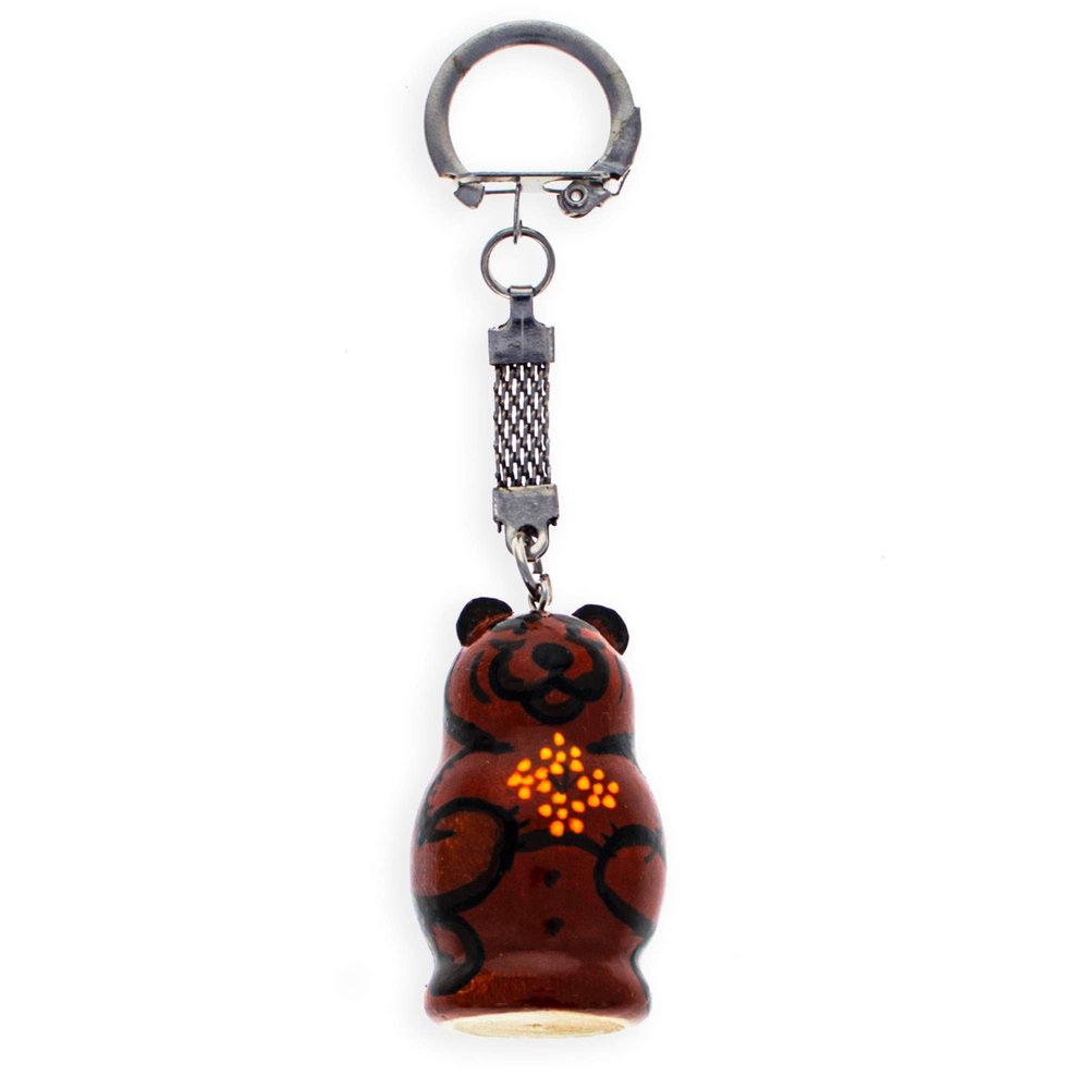 BestPysanky Brown Bear Wooden Key Chains 4 Inches