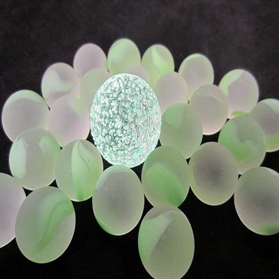 Big Game Toys~25 Glass Marbles Alien Balls Green/Yellow Speckled Classic Style Game Pack (24 Player, 1 Glow in The Dark Shooter) Decor/Vase Filler/Aquarium Shooter Patch MIB