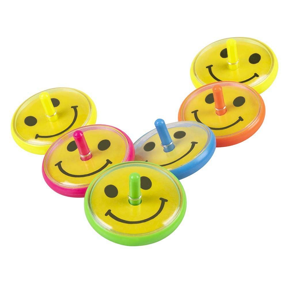 Boland 10201687 Spinning top with a Smiling face, Multi-Coloured