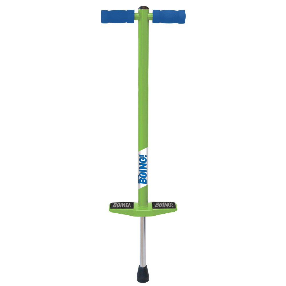 Geospace Jumparoo BOING! JR. Steel POGO STICK by Air Kicks, Small for Kids 50 to 90 Lbs - Active Play Outdoor Fun that Promotes Exercise & Balance Skills (Green)