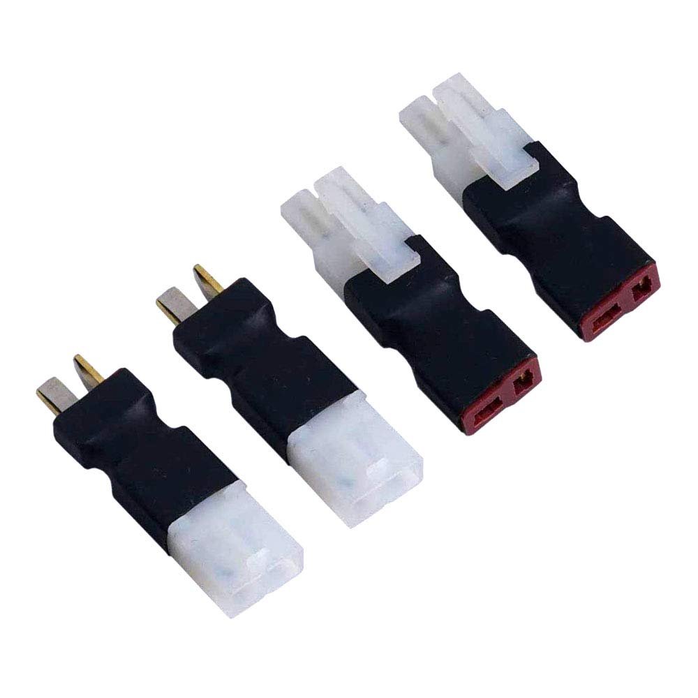 2Pairs T Plug to Big Tamiya Connector Female Male Adapter Wireless Connectors for RC FPV Drone Car Truck Lipo NiMH Battery Charger ESC