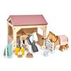 Tender Leaf Toys - The Stables - 13 Pcs Imaginative Horse Stables Play Set with and Accessories - Animal Learning Pretend Play and Promote Creativity - Age 3+ view 1