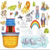 Noah's Ark Basic Felt Set for Bible Flannel Board Stories 23 Pieces Activity Pages Story Precut Figures view 1