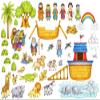 Noah's Ark Deluxe Felt Set for Bible Flannel Board Stories 44 Pieces Activity Pages Story Precut Figures view 1