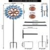 MUMTOP Wind Spinners Outdoor Metal 6.5 FT Large Two-Way Wind Sculptures for Patio Yard and Garden Decor view 3