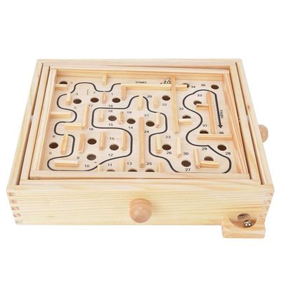 Maze Game Marble Board Game, Brain Training Educational Maze Wood Magnetic Puzzle Ball Educational Toys for Exercising Thinking Ability, Creativity for 14 Years Children