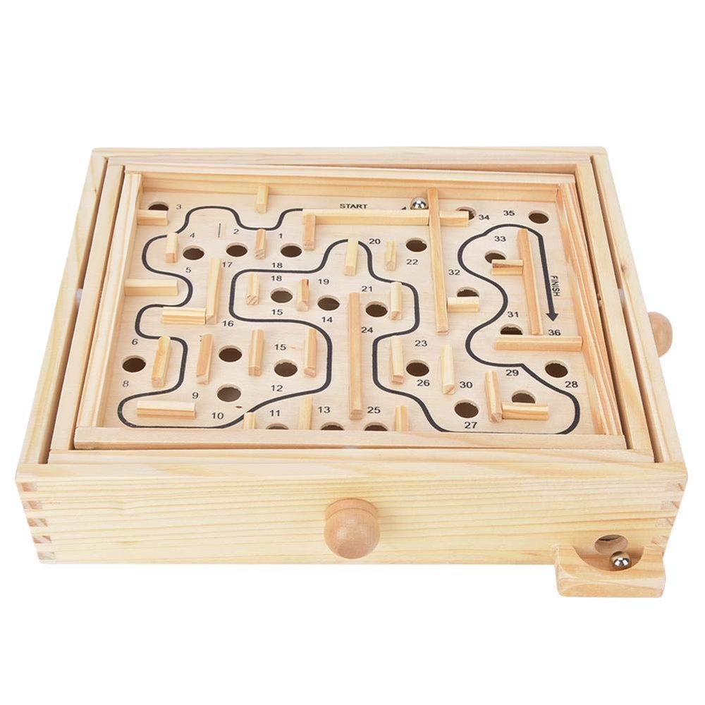 Maze Game Marble Board Game, Brain Training Educational Maze Wood Magnetic Puzzle Ball Educational Toys for Exercising Thinking Ability, Creativity for 14 Years Children