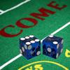 19mm Craps Dice Pair Matching Serial Numbers - Authentic Las Vegas Casino Table-Played Dice (Flamingo (Blue Polished)) view 3