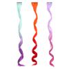 Sophia's Set of 3 Dress Up Fun Long Curly Colorful Ombre Rainbow Clip-in Hair Extensions for 18 Dolls, Aqua/Orange/Lavender view 1